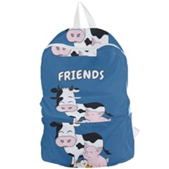 Friends Not Food - Cute Cow, Pig And Chicken Foldable Lightweight Backpack by Valentinaart