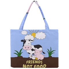Friends Not Food - Cute Cow, Pig And Chicken Mini Tote Bag by Valentinaart