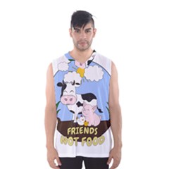 Friends Not Food - Cute Cow, Pig And Chicken Men s Basketball Tank Top by Valentinaart