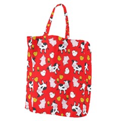 The Farm Pattern Giant Grocery Zipper Tote by Valentinaart