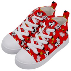 The Farm Pattern Kid s Mid-top Canvas Sneakers by Valentinaart