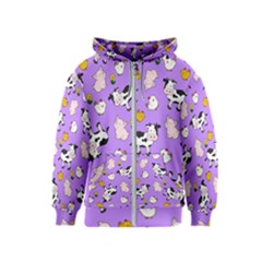 The Farm Pattern Kids  Zipper Hoodie