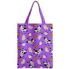The Farm Pattern Zipper Classic Tote Bag by Valentinaart