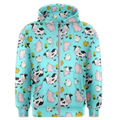 The Farm Pattern Men s Zipper Hoodie