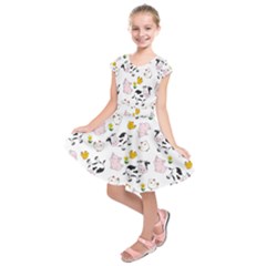 The Farm Pattern Kids  Short Sleeve Dress by Valentinaart