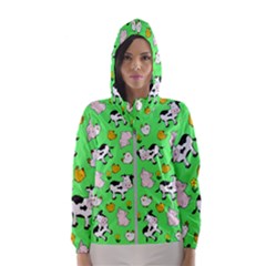 The Farm Pattern Hooded Wind Breaker (women) by Valentinaart