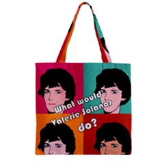 Valerie Solanas Zipper Grocery Tote Bag by Valentinaart