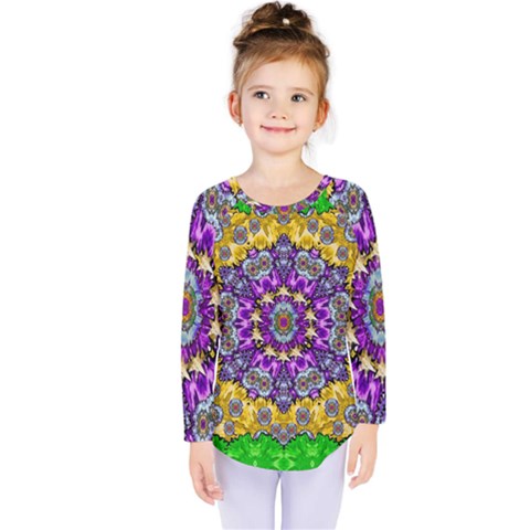 Sunshine In Mind The Season Is Decorative Fine Kids  Long Sleeve Tee by pepitasart