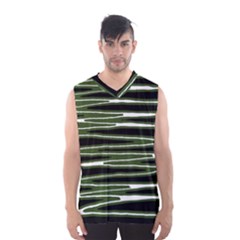 Sketched Wavy Stripes Pattern Men s Basketball Tank Top by dflcprints