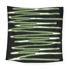 Sketched Wavy Stripes Pattern Square Tapestry (Large)