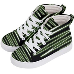 Sketched Wavy Stripes Pattern Kid s Hi-top Skate Sneakers by dflcprints