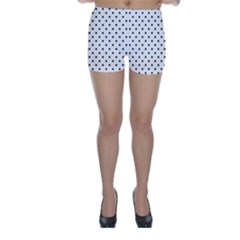 White Polka Dots Skinny Shorts by jumpercat