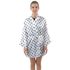 White Polka Dots Long Sleeve Kimono Robe by jumpercat