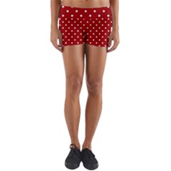 Red Polka Dots Yoga Shorts by jumpercat