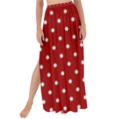 Red Polka Dots Maxi Chiffon Tie-up Sarong by jumpercat