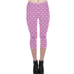 Pink Polka Dots Capri Leggings  by jumpercat