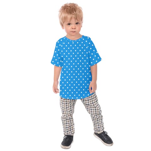 Blue Polka Dots Kids Raglan Tee by jumpercat