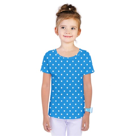 Blue Polka Dots Kids  One Piece Tee by jumpercat