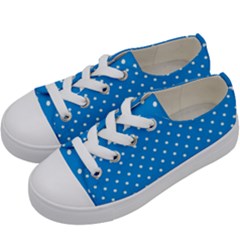 Blue Polka Dots Kids  Low Top Canvas Sneakers by jumpercat