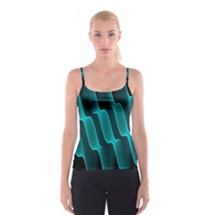 Background Light Glow Blue Green Spaghetti Strap Top by Nexatart