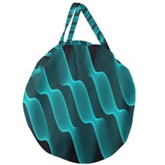 Background Light Glow Blue Green Giant Round Zipper Tote