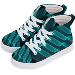 Background Light Glow Blue Green Kid s Hi-top Skate Sneakers by Nexatart