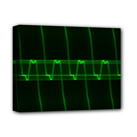 Background Signal Light Glow Green Deluxe Canvas 14  X 11  by Nexatart