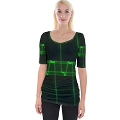 Background Signal Light Glow Green Wide Neckline Tee