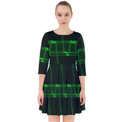 Background Signal Light Glow Green Smock Dress