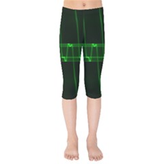 Background Signal Light Glow Green Kids  Capri Leggings  by Nexatart