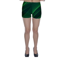 Background Light Glow Green Skinny Shorts