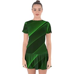 Background Light Glow Green Drop Hem Mini Chiffon Dress by Nexatart