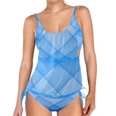 Background Light Glow Blue Tankini Set