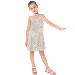 Background Wall Marble Cracks Kids  Sleeveless Dress by Nexatart