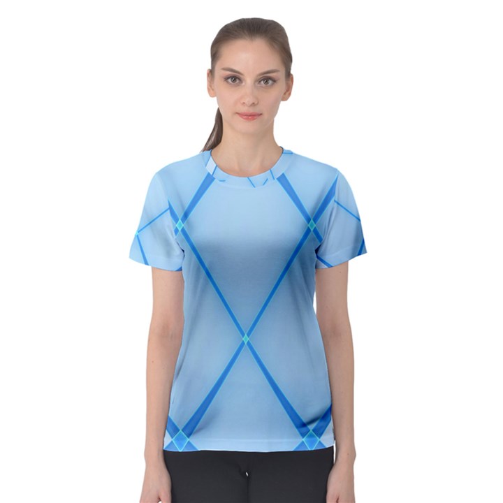 Background Light Glow Blue Women s Sport Mesh Tee