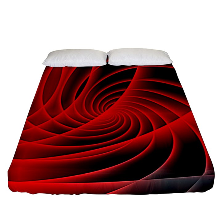 Red Abstract Art Background Digital Fitted Sheet (California King Size)