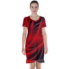 Red Abstract Art Background Digital Short Sleeve Nightdress by Nexatart