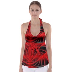 Red Abstract Art Background Digital Babydoll Tankini Top by Nexatart