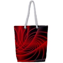 Red Abstract Art Background Digital Full Print Rope Handle Tote (small) by Nexatart