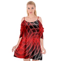Abstract Red Art Background Digital Cutout Spaghetti Strap Chiffon Dress