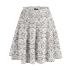 Background Wall Stone Carved White High Waist Skirt by Nexatart