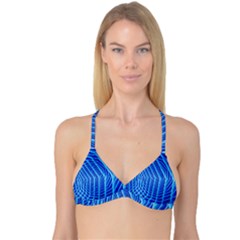 Blue Background Light Glow Abstract Art Reversible Tri Bikini Top