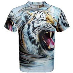 Tiger Animal Art Swirl Decorative Men s Cotton Tee