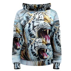 Tiger Animal Art Swirl Decorative Women s Pullover Hoodie