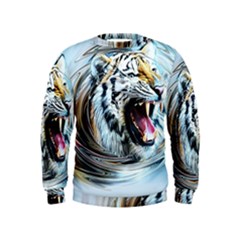 Tiger Animal Art Swirl Decorative Kids  Sweatshirt