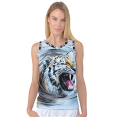 Tiger Animal Art Swirl Decorative Women s Basketball Tank Top