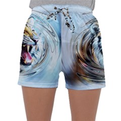 Tiger Animal Art Swirl Decorative Sleepwear Shorts