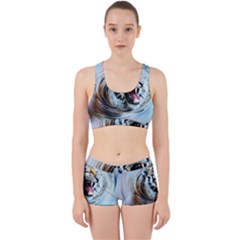 Tiger Animal Art Swirl Decorative Work It Out Sports Bra Set