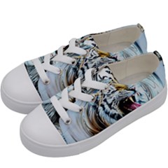 Tiger Animal Art Swirl Decorative Kids  Low Top Canvas Sneakers