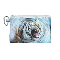 Tiger Animal Art Swirl Decorative Canvas Cosmetic Bag (medium)